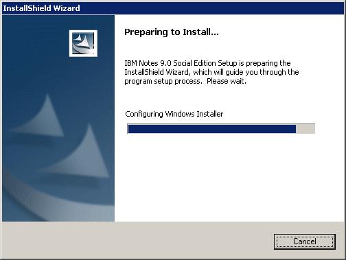 IBM Notes 9 Social Edition Install screen shot